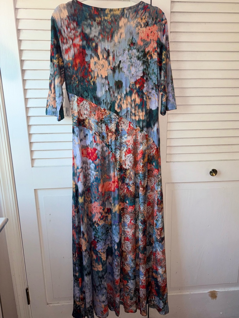 NWT Soft Surroundings Nanette Floral Maxi Dress M Stretch Boho Fall - Picture 5 of 6